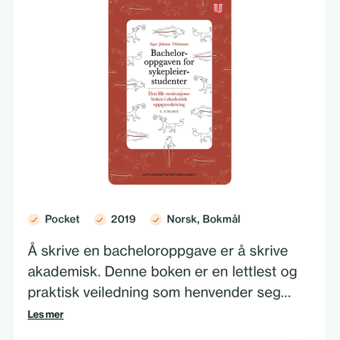 Bachelor veileder bok