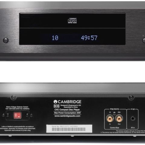 Cambridge Audio CXC audiofil CD-transport med utmerkede S3 CD-drivverk