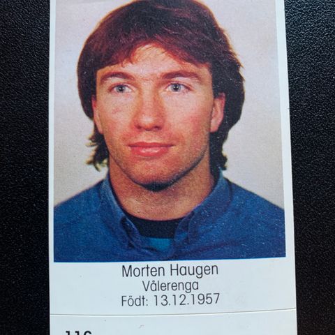 Morten Haugen Vålerenga VIF fotball 1984 Fotballkort Fotballklistremerke