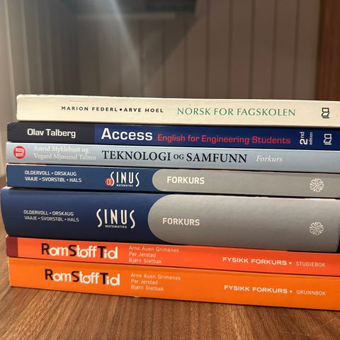 Bøker for Forkurs- ingeniørutdanning.