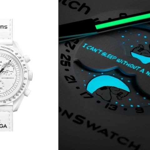 Omega x Swatch Mission to the Moonphase - The SnoopyMoon Swatch HVIT