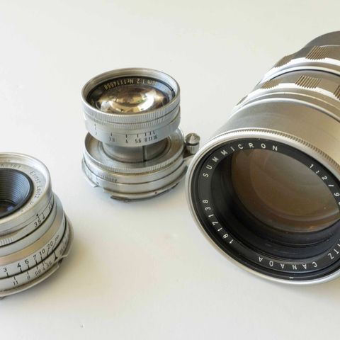 Leica M optikk selges