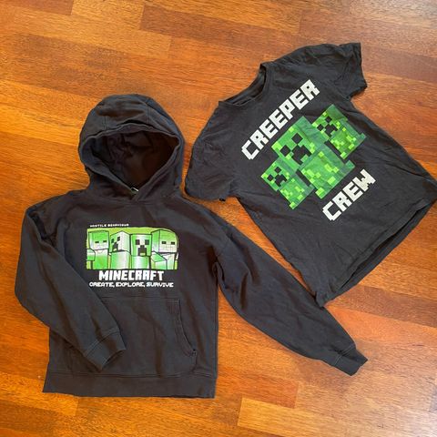 Minecraft genser+t-skjorte fra Cubus str 134-140