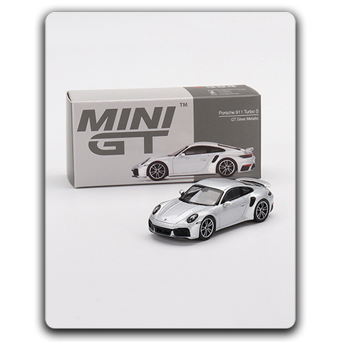 Mini GT 1:64 Porsche 911 Turbo S GT Silver Metallic, MGT00354