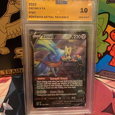 Zacian V #TG21 fra Astrial Radiance i Gem Mint 10