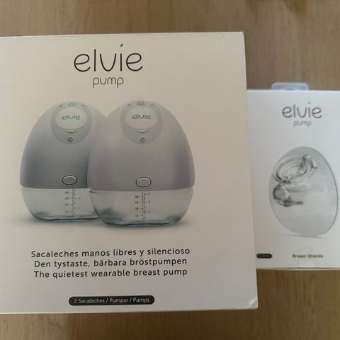 Elvie trådløs elektrisk dobbel brystpumpe m/ekstrautstyr