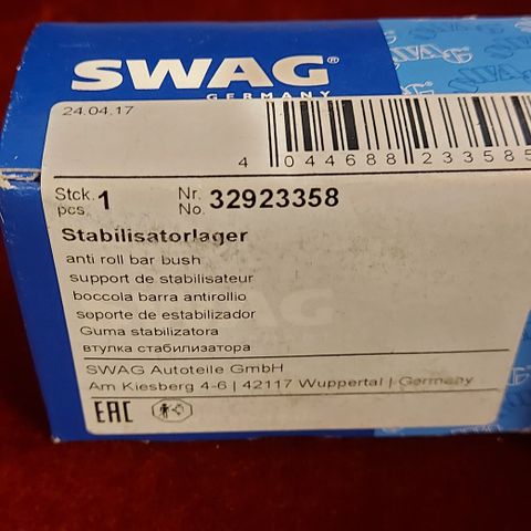 Stabilisator foring SWAG 32 92 3358