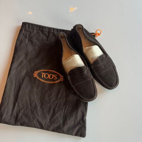 Tods Loafers i semsket skinn str 39,5