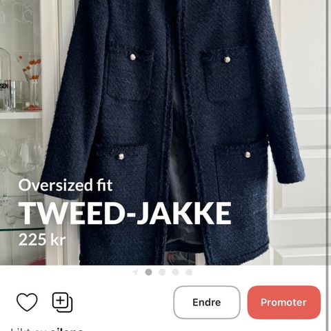 Tweed-jakke fra Mango