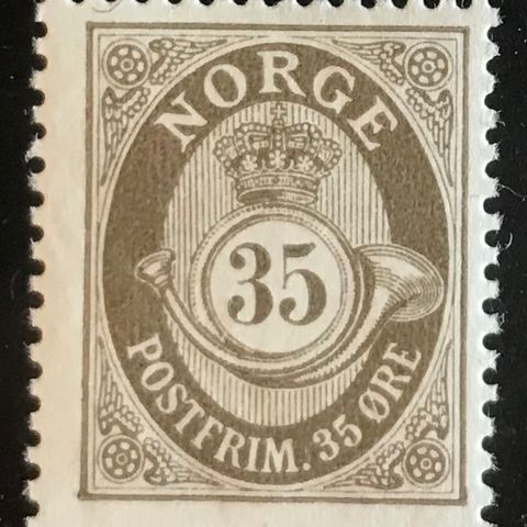 Norge frimerker postfrisk, nk 106 **, 35 øre posthorn 1909, pent