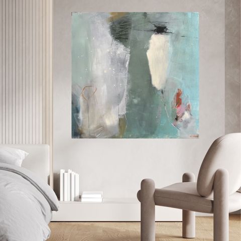 Super dejligt abstrakt maleri - Maleriet «Exhale» 🥰  Mål 100x100 cm
