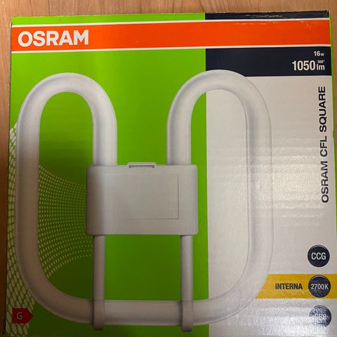 Lyspære Osram CLF square 16W/827 2-PIN