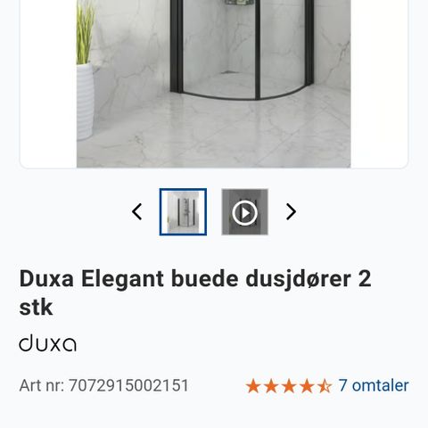 HELT NY Duxa Elegant buede dusjdører 90x90