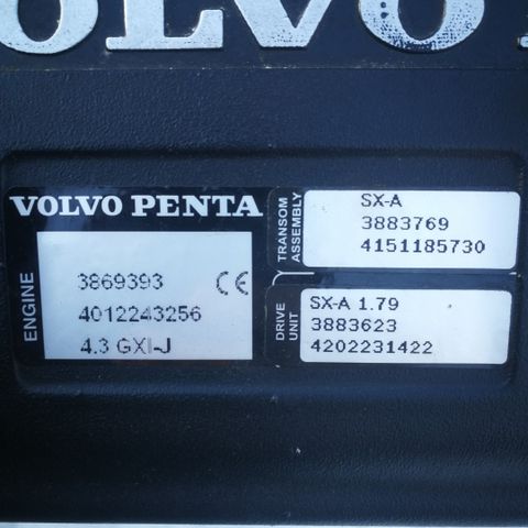 Volvo Penta V6 GXI J komplett motorpakken med drev