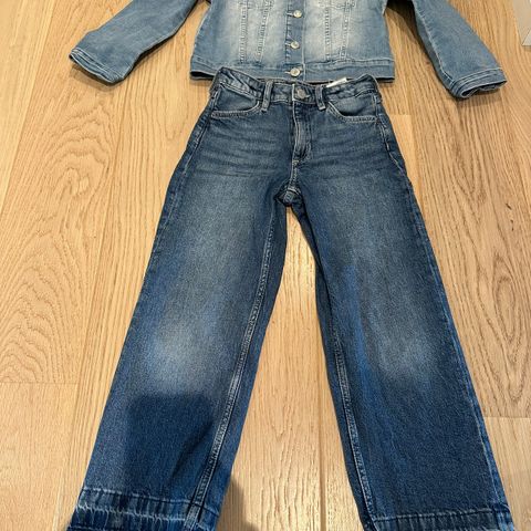 Jeans bukse og jakke til jenter fra H&M  str. 122/128, 6-8 år