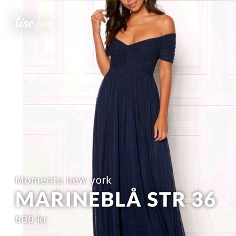 Marineblå stretchy kjole