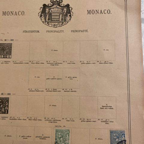 Frimerker Monaco 1901 ->>