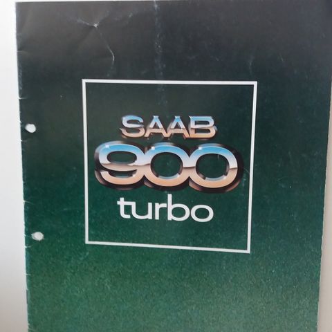 Saab 900 TURBO -brosjyre.