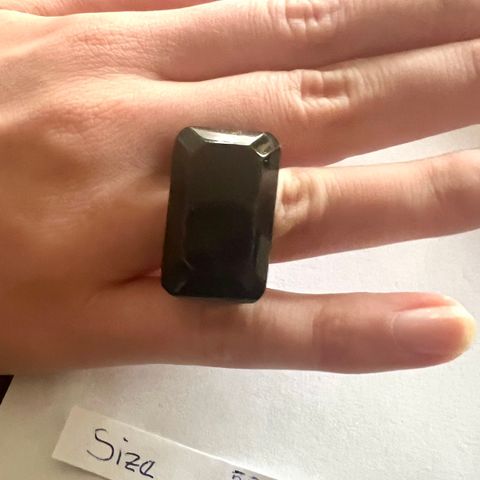 Lola Rose - Solid Black Onyx Faceted Ring