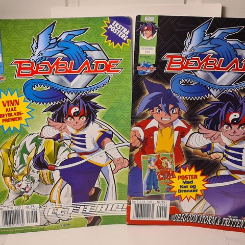 2 stk Beyblade Tegneserier fra 2004