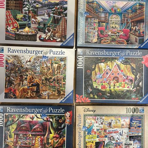 6 stk. Ravensburger 1000 biter