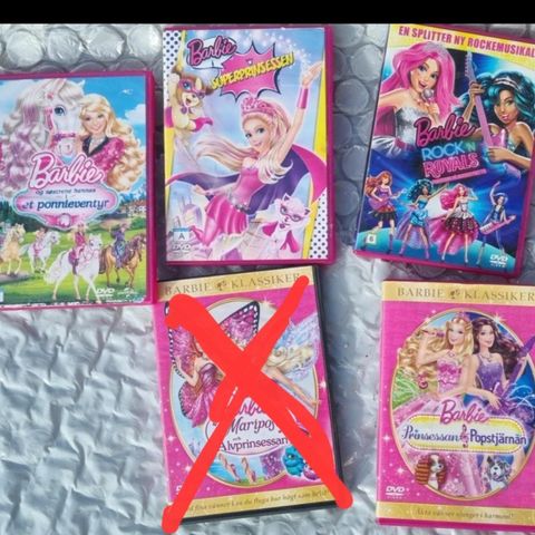 5 Barbie DVDer selges