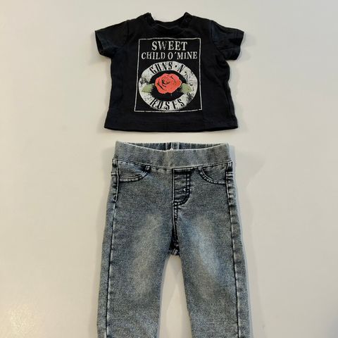 Guns’n Roses t-skjorte og leggings til baby