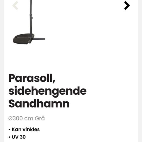 Stor parasoll,nesten ubrukt