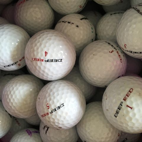 Deep red golfball 100 stk