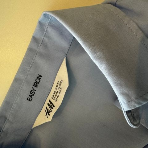Blå easy iron skjorte