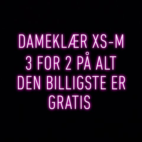 Dameklær fra 15 til 50 kroner (str. S - M)