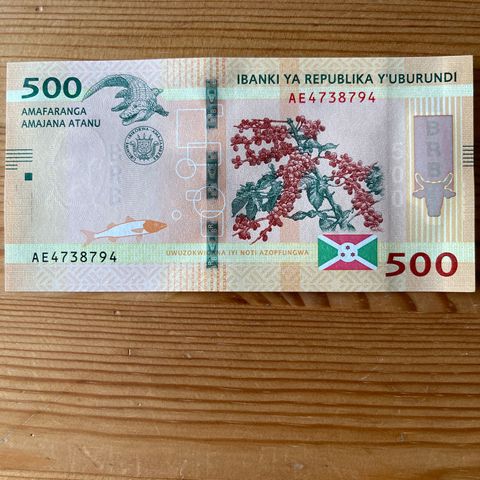 Burundi 500 Francs 2018 UNC Pick 50