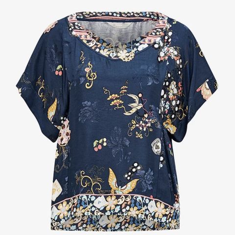 Odd Molly # 319T-473 Paradise Groove s/s blouse french navy str 4