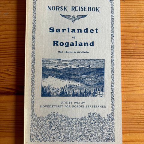 Vintage. Norsk Reisebok 3. del. Sørlandet og Rogaland. 3. utgave 1933