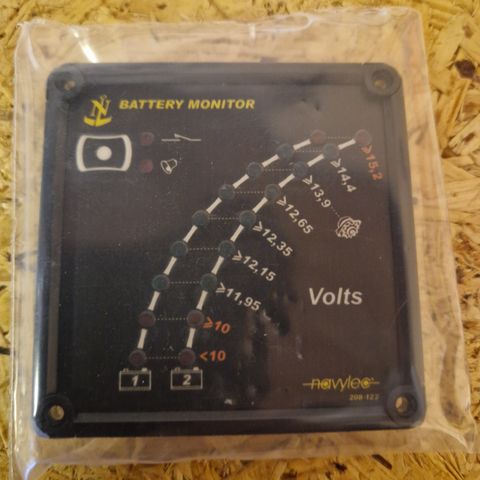 Voltmeter 12v. Til 2 batterier.