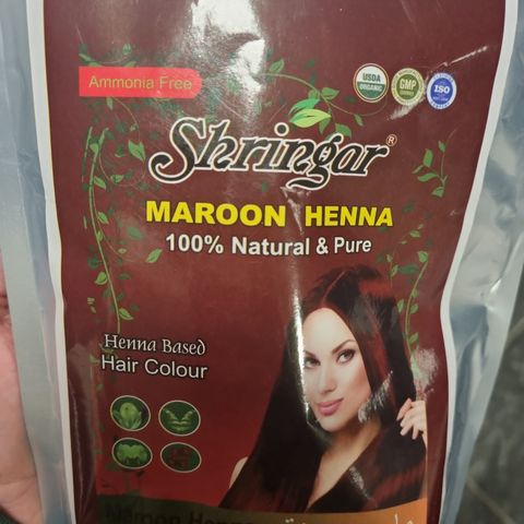 Maroon-svart henna hårfarge 250g!