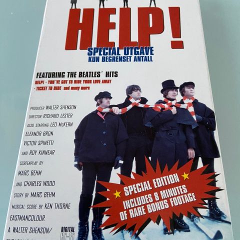 The Beatles Norsk Vhs special limited edition Help og Hard Day’s night utgave