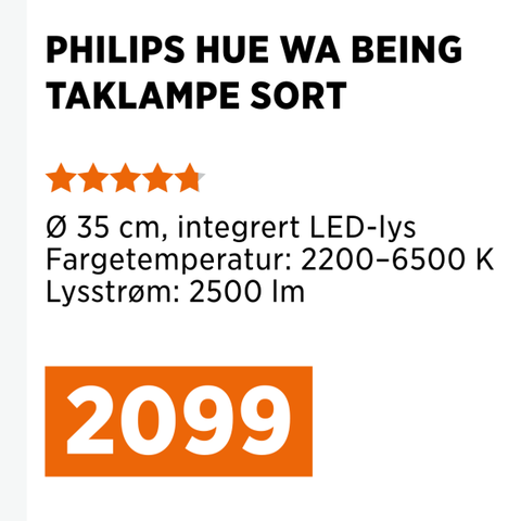 Philips hue taklamper