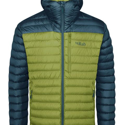 Dunjakke: Rab Microlight Alpine Jacket Orion Blue/Aspen Green