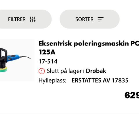 Eksentrisk poleringsmaskin fra Biltema NY PRIS