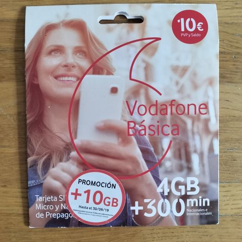 Vodafone Spania Sim-kort funger i hele verden