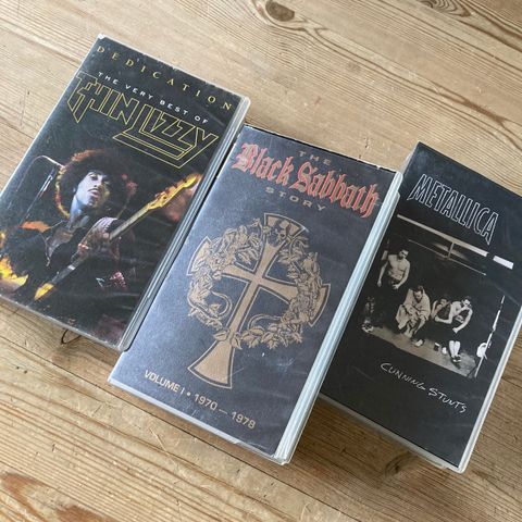 VHS Metallica, Black Sabbath, Thin Lizzy