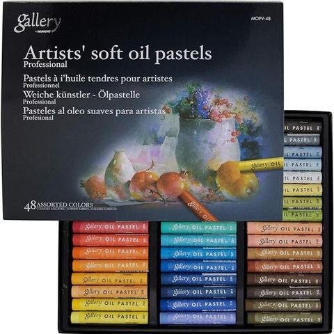 MUNGYO Gallery Soft Oil Pastels Set of 48 - Assorted Colors - lite brukt