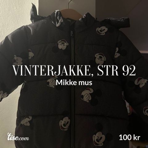 Vinterjakke, str 92