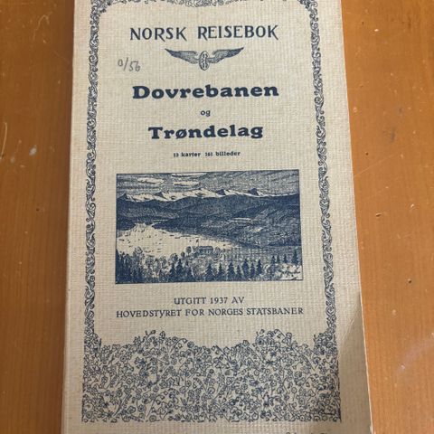 Vintage. Norsk Reisebok 7. del. Dovrebanen og Trøndelag. 5. utgave 1937