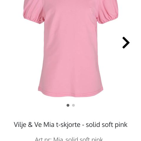 Vilje & Ve Mia tee solid soft pink str. 134