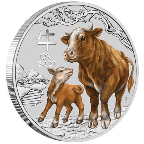 Australia 2021 Year of the Ox - 1 Oz Lunar Series III Farget