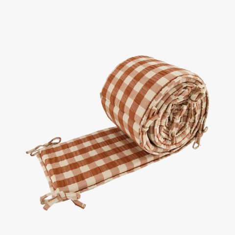 Seersucker Gingham Sprinkelbeskyttelse Brun