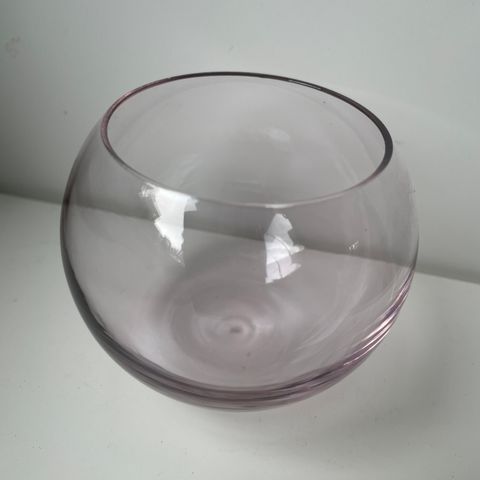 Rosa glass, lyslykter til telys, 3stk samlet 30kr