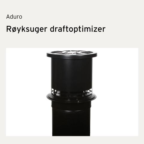 Aduro draft optimizer for pipe ubrukt avtrekksvifte skorstein